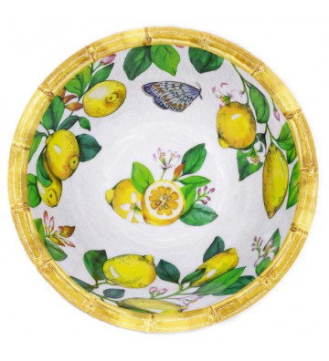 Small bowl Capri with lemon melamine Ø15cm - Les Jardins de la Comtesse - Nardini Forniture