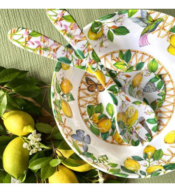 Pair of salad cutlery in melamine lemons 33cm - Les Jardins de la Comtesse - Nardini Forniture