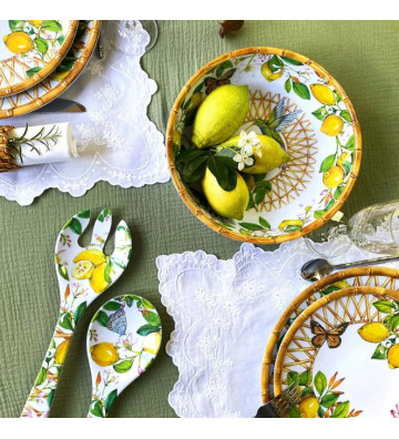 Capri lemon melamine salad bowl Ø23cm - Les Jardins de la Comtesse - Nardini Forniture