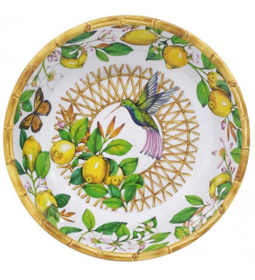 Capri lemon melamine salad bowl Ø23cm - Les Jardins de la Comtesse - Nardini Forniture