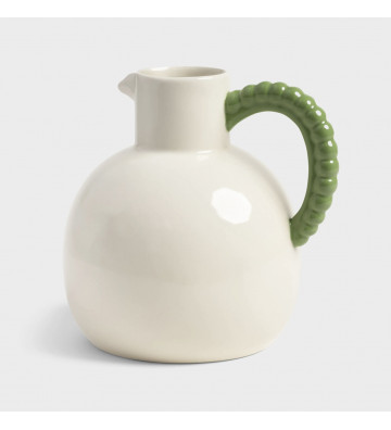 Caraffa in ceramica con manico perle verde 2,5L - nardini forniture