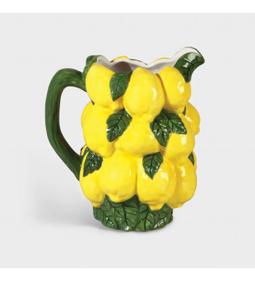 Glass carafe with green and yellow lemons 20cm