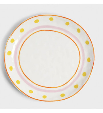 Piatto da dessert in ceramica fantasia rosa - nardini forniture