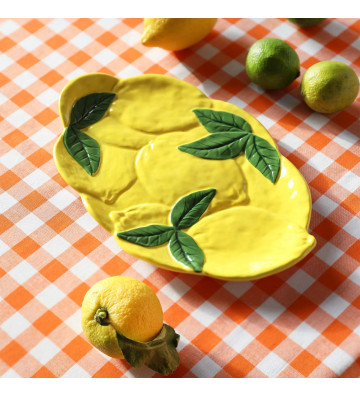 Ceramic tray with lemons 28cm - nardini supplies