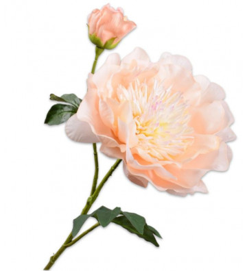Artificial peony flower peach color 79cm - Silkka - Nardini Forniture