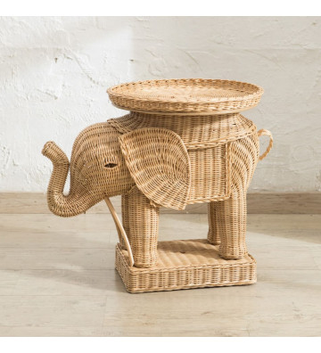 Side table in rattan shape of Elephant h55 cm - nardini supplies