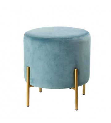 Blue ottoman with gold legs H42cm - The Black Goose - Nardini Forniture
