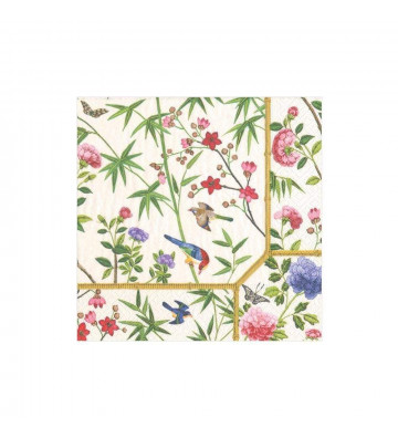 Set 20 napkins in exotic birds cocktail paper - Caspari - Nardini Forniture