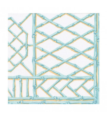 Set 15 tablecloths in paper fancy bamboo blue - Caspari - Nardini Forniture