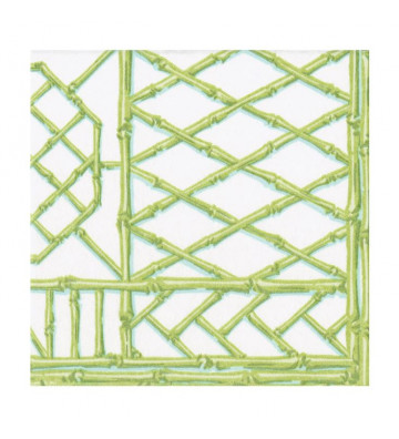 Set 15 napkins in green bamboo fancy dining paper - Caspari - Nardini Forniture