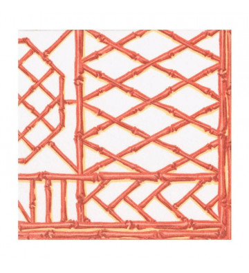 Set 15 tablecloths in paper fantasy red bamboo - Caspari - Nardini Forniture