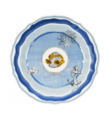 Porcelain plate with marine decoration ø35cm - Baci Milano - Nardini Forniture