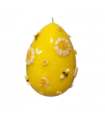 Big spring yellow candle with bees and flowers h25cm - nardini supplies