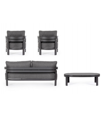 Set 4 pieces anthracite outdoor seating - Bizzotto - Nardini Forniture
