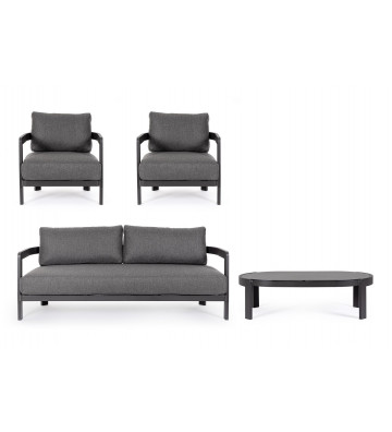 Set 4 pieces anthracite outdoor seating - Bizzotto - Nardini Forniture