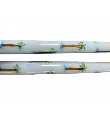 Set 2 blue long candles with palm design 25cm - nardini supplies