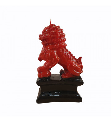 Candela a forma di leone cinese rosso h18cm - nardini forniture