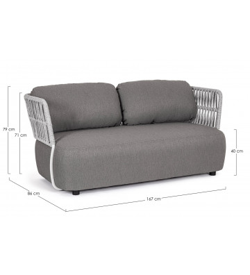 2P sofa with rope braid and seat with padding - Lace - Nardini Forniture