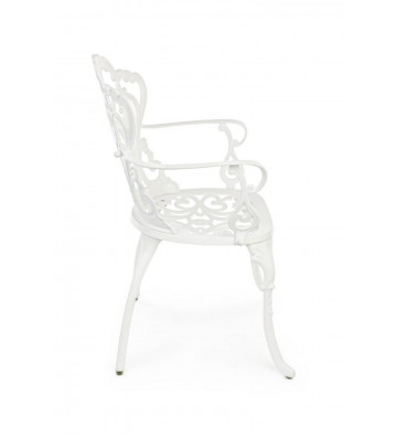 Victoria semi-polished white aluminium chair - Bizzotto - Nardini Forniture