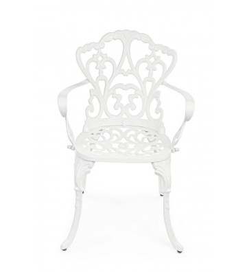Victoria semi-polished white aluminium chair - Bizzotto - Nardini Forniture