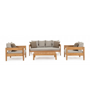 Teak wooden armchair and removable cushions - Bizzotto - Nardini Forniture