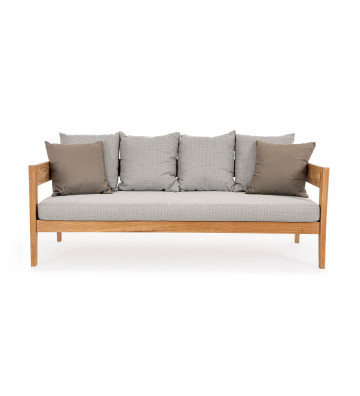 Sofa 3 places teak wood and removable cushions - Lace - Nardini Forniture