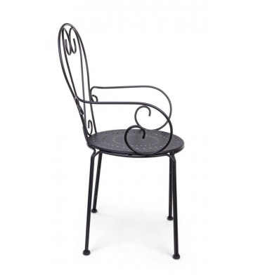 Exterior chair in matt black steel - Toothbrush - Nardini Forniture