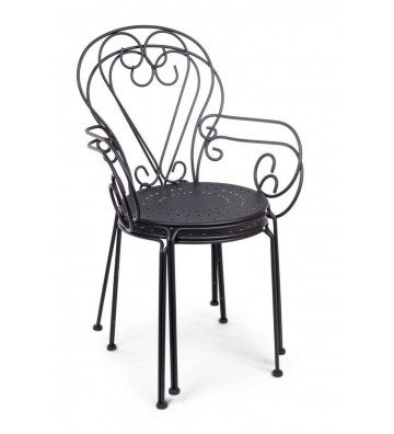 Exterior chair in matt black steel - Toothbrush - Nardini Forniture