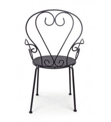 Exterior chair in matt black steel - Toothbrush - Nardini Forniture