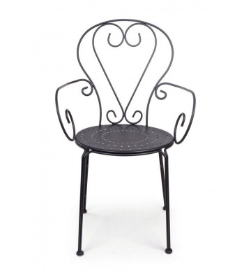 Exterior chair in matt black steel - Toothbrush - Nardini Forniture