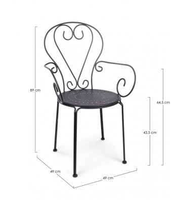 Exterior chair in matt black steel - Toothbrush - Nardini Forniture