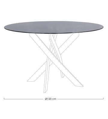 Piano tavolo in vetro fumè temperato Ø120cm - Bizzotto - Nardini Forniture