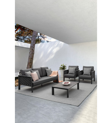 Outdoor seating set 2 armchairs + sofa + smoke table - Toothbrush - Nardini Forniture