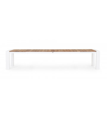 Tavolo allungabile in alluminio bianco e piano in teak - Bizzotto - Nardini Forniture