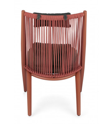 Loungue armchair with terracotta strings - Bizzotto - Nardini Forniture