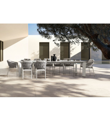 Tavolo rettangolare bianco  allungabile con piano in ceramica - Bizzotto - Nardini Forniture