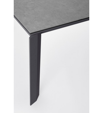 Tavolo rettangolare nero allungabile con piano in ceramica - Bizzotto - Nardini Forniture
