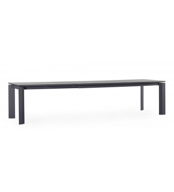 Black extendable rectangular table with ceramic top - Bizzotto - Nardini Forniture