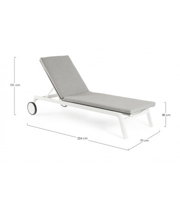Lettino reclinabile in alluminio con cuscino e ruote - Bizzotto - Nardini Forniture