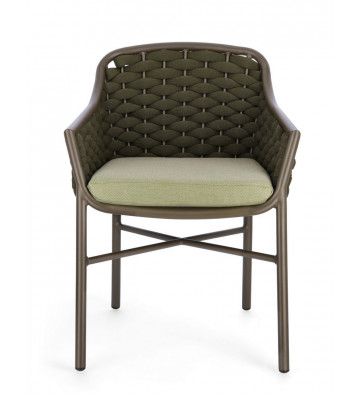 Olive green chair with lace and removable cushion - Lace - Nardini Fonrniture