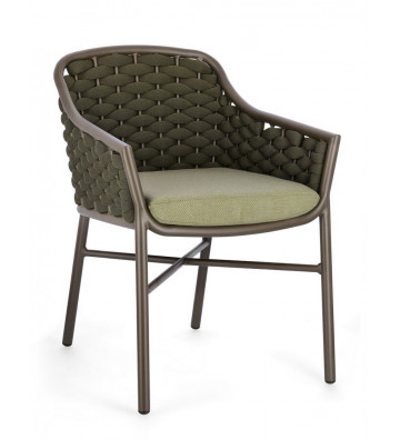 Olive green chair with lace and removable cushion - Lace - Nardini Fonrniture