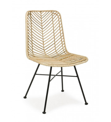 Armless chair with rattan braid - Toothbrush - Nardini Forniture