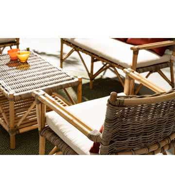 Rattan outdoor armchair in kubu braid - Lace - Nardini Forniture