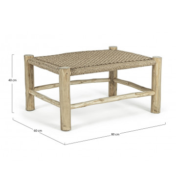 Ceiling table in teak branches and synthetic fiber braid - Lace - Nardini Forniture