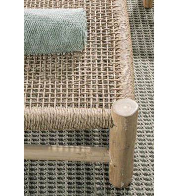 Lettino reclinabile in rami di teak e intreccio di fibra sintetica - Bizzotto - Nardini Forniture