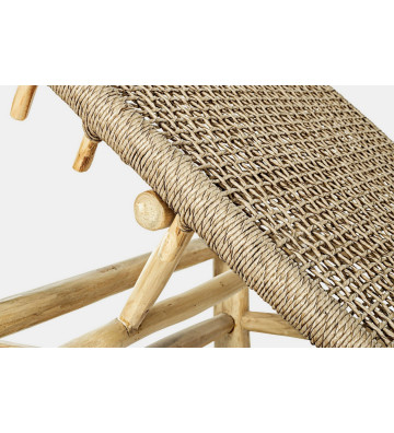 Lettino reclinabile in rami di teak e intreccio di fibra sintetica - Bizzotto - Nardini Forniture