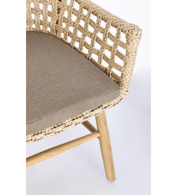 Chair with wooden armrests and synthetic fiber - Lace - Nardini Forniture