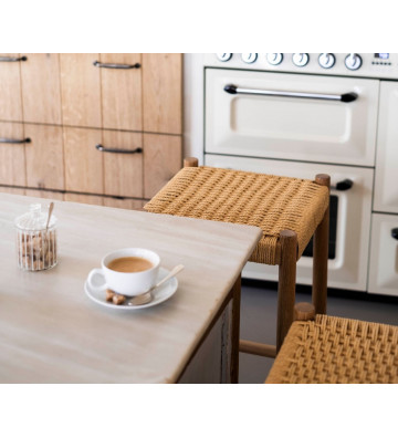 Sgabello da cucina in legno di rovere 35X35H75cm - Andrea House - Nardini Forniture