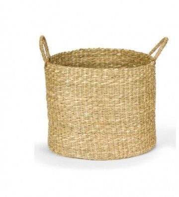 Woven natural fiber basket with handles Ø35cm - Andrea House - Nardini Forniture