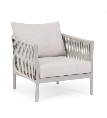 Armchair with rope and outdoor cushions - Andrea Bizzotto - Nardini Forniture
